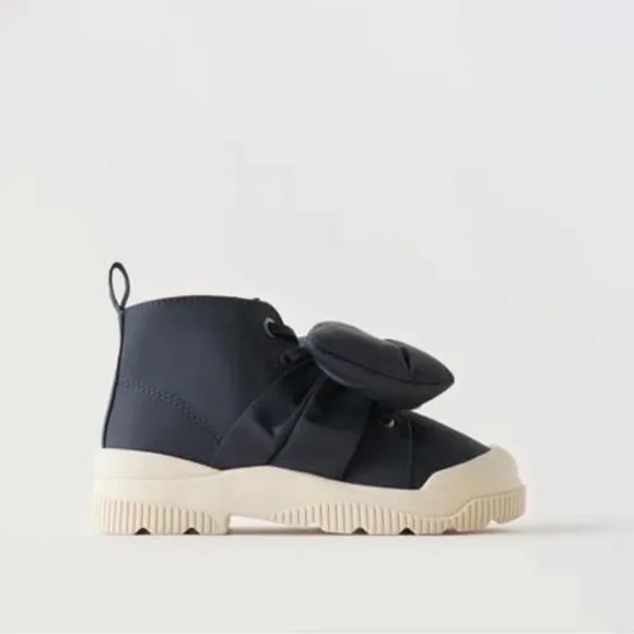 Zara Kids Girls High Top Sneakers With Bow