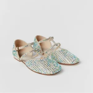 ZARA KIDS/ RHINESTONE BALLET FLATS