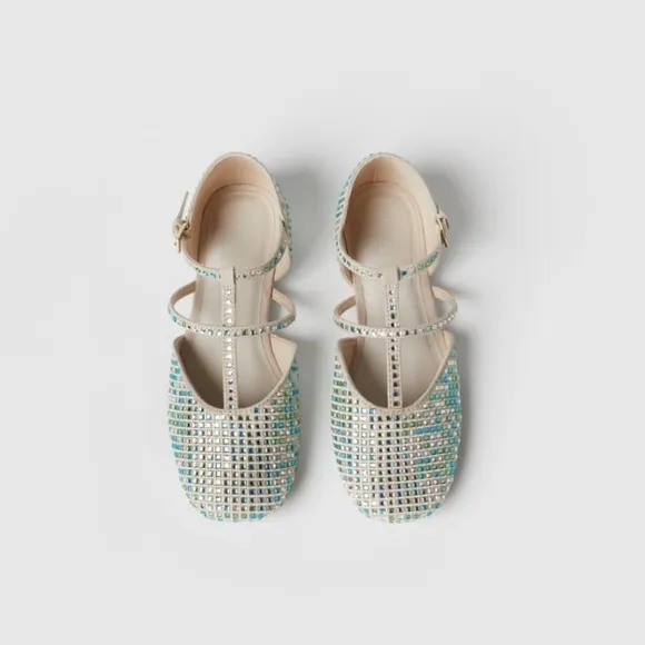 ZARA KIDS/ RHINESTONE BALLET FLATS