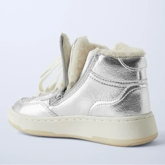 Zara Kids Shimmery Lined High Top Sneakers