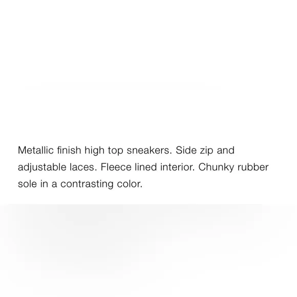 Zara Kids Shimmery Lined High Top Sneakers