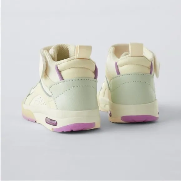 Zara Kids, White, MULTI-PIECED HIGH TOPS, size 8 little kid