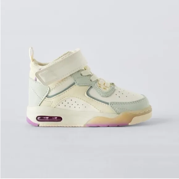 Zara Kids, White, MULTI-PIECED HIGH TOPS, size 8 little kid
