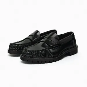 ZARA LUG SOLE LEATHER LOAFERS