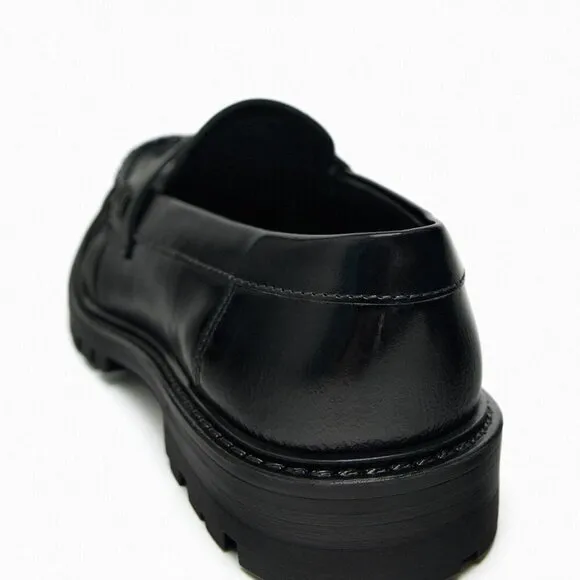 ZARA LUG SOLE LEATHER LOAFERS