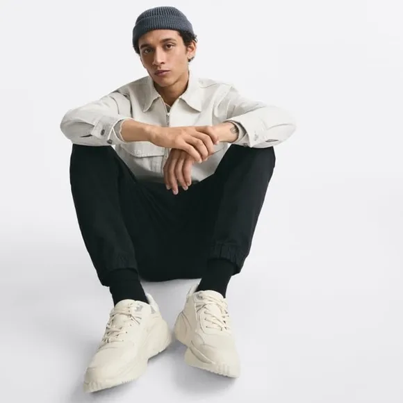 ZARA • Multipiece Bone White Chunky Lightweight Sneakers