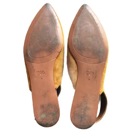 Zara Suede Slingback Flats