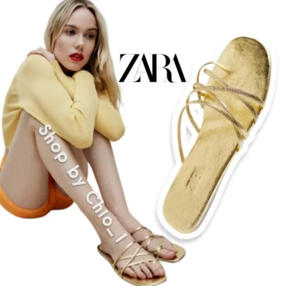 Zara THIN STRAPPY FLAT SANDALS bloggers favorite