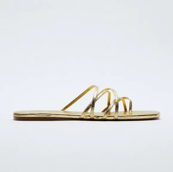 Zara THIN STRAPPY FLAT SANDALS bloggers favorite