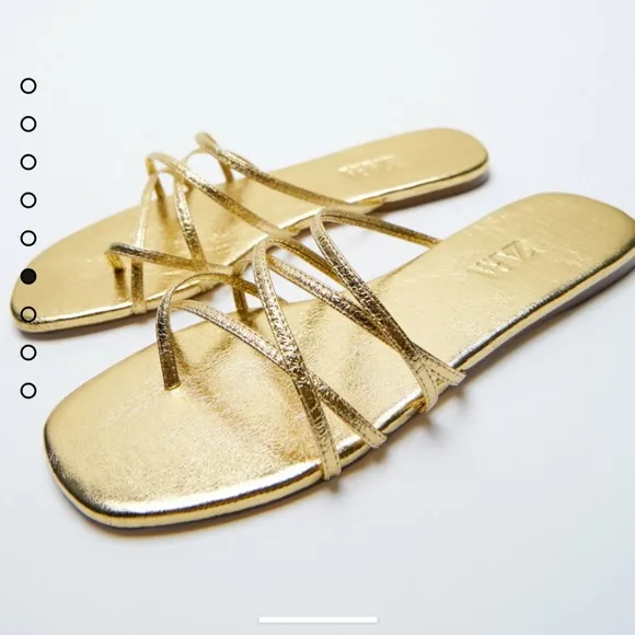 Zara THIN STRAPPY FLAT SANDALS bloggers favorite