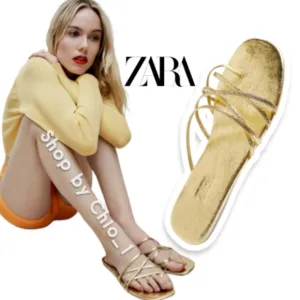 Zara THIN STRAPPY FLAT SANDALS bloggers favorite