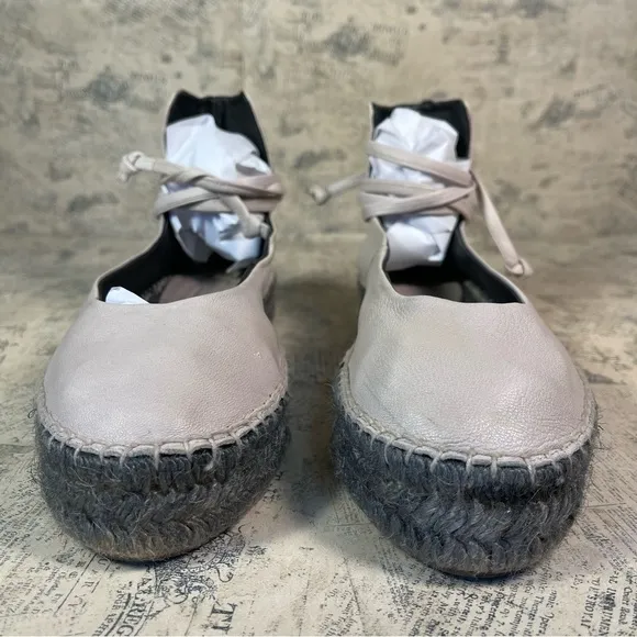Zero   Maria Cornejo Zana Flatform Lace Up Ankle Espadrilles Flats
