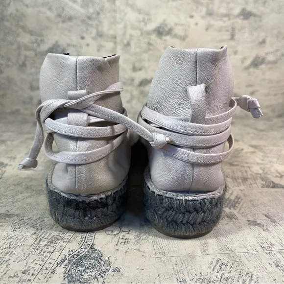 Zero   Maria Cornejo Zana Flatform Lace Up Ankle Espadrilles Flats