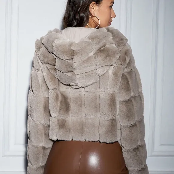 Zip Up Hooded Fuzzy Coat